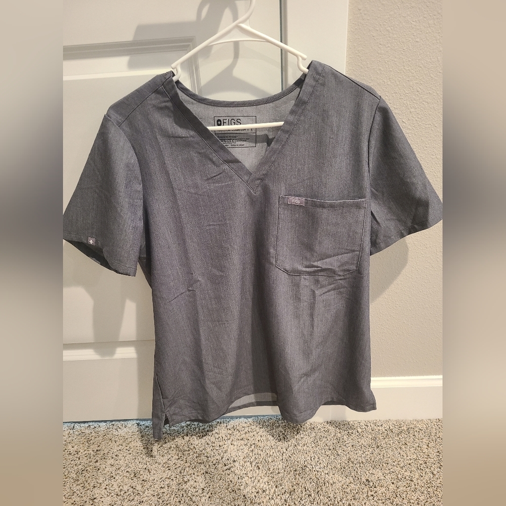 Figs Womens Graphite Catarina  One-Pocket Scrub Top